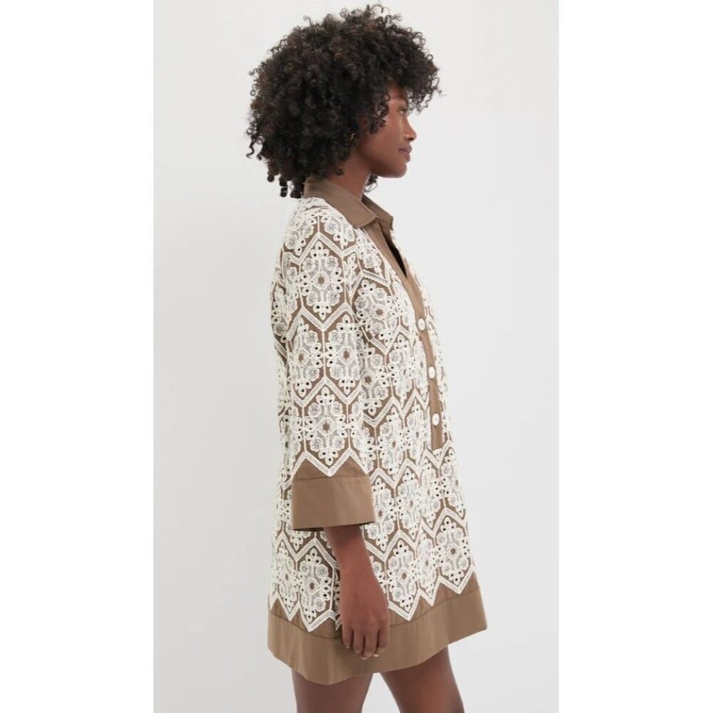 NWT Tuckernuck Mocha Mousse Lace Collier Dress Size XS - Picture 3 of 7